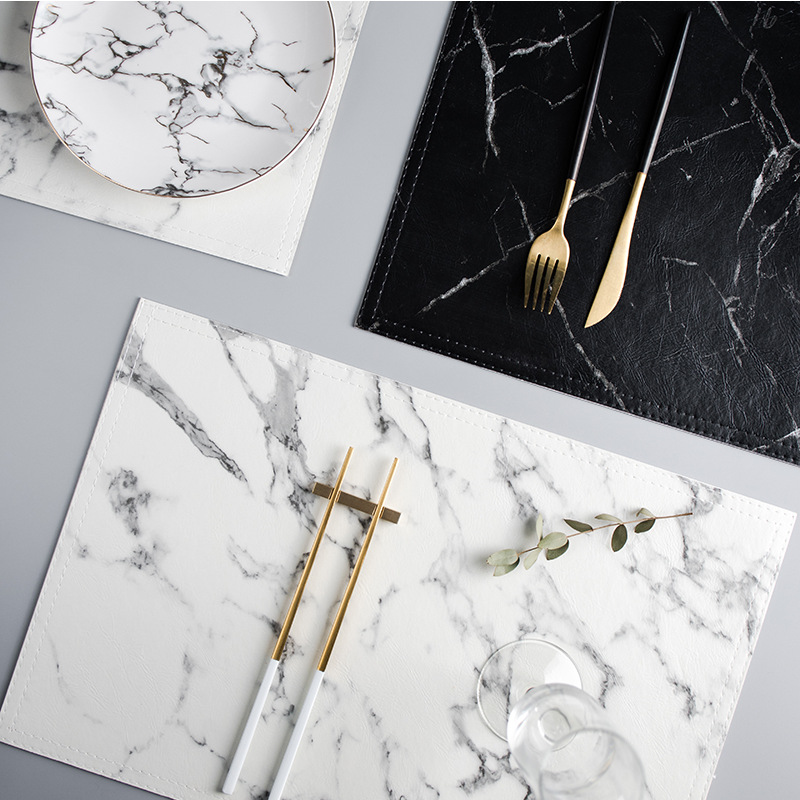 Marble Coaster Set - 2 Chiếc 3 PU Sang Trọng