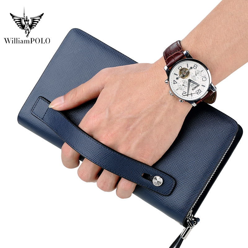 WILLIAMPOLO Luxury Men's Leath - đánh giá và giá Leather Wallet Men