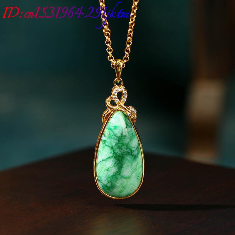 Natural Jade Water Drop Pendan - đánh giá và giá Gold Plated Jewelry