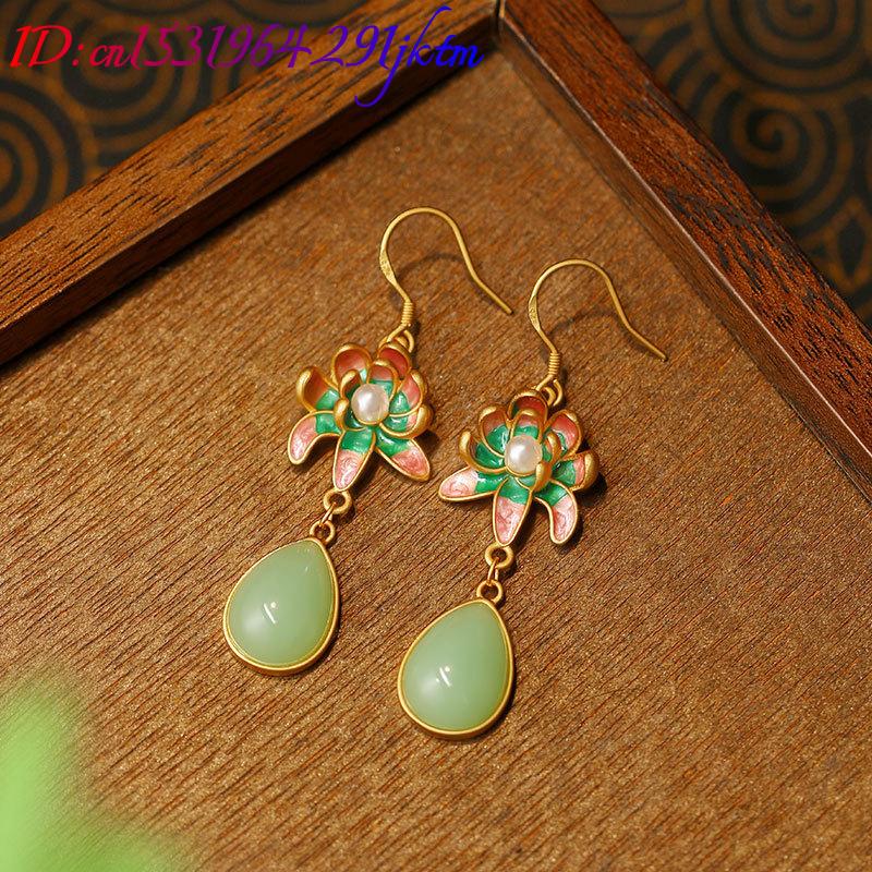 Green Natural Jade Water Drop  - đánh giá và giá Gold Plated Jewelry