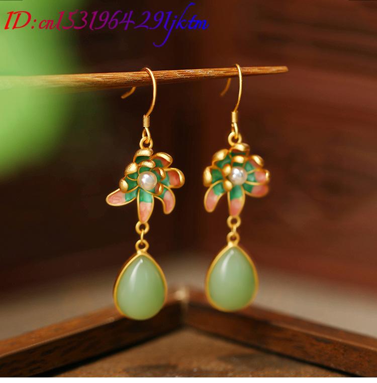 Green Natural Jade Water Drop  - đánh giá và giá Gold Plated Jewelry