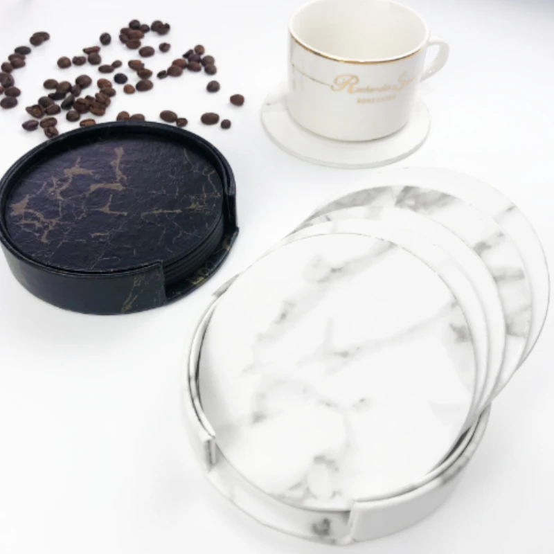 6pcsMarble Coaster Artificial  - đánh giá và giá Marble Coaster Set