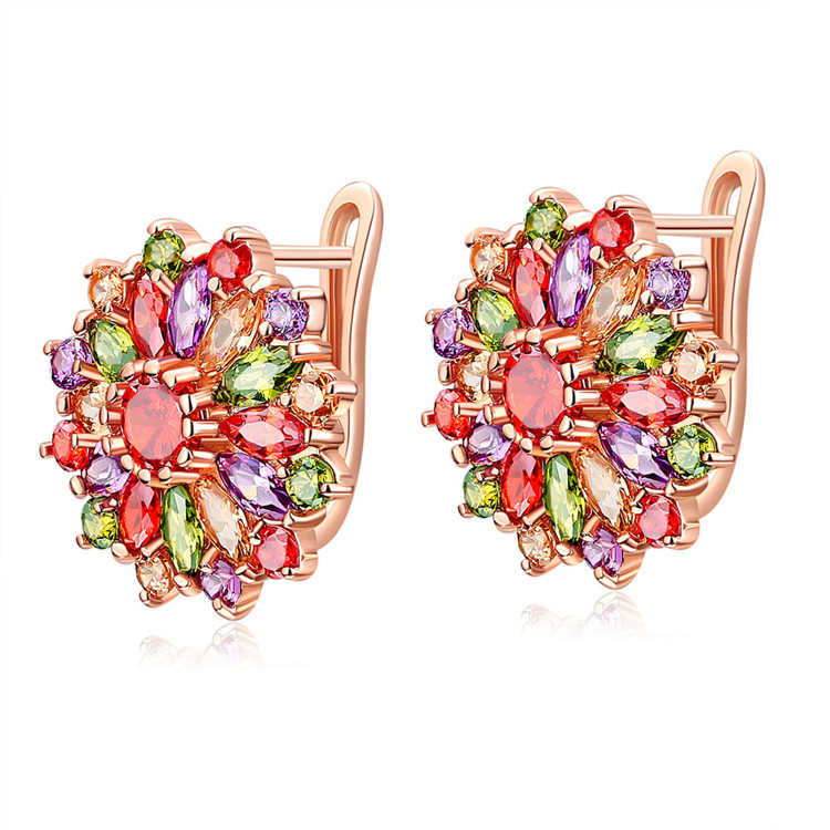 Natural Crystal Flower Earring - đánh giá và giá Gold Plated Jewelry