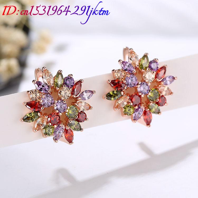 Natural Crystal Flower Earring - đánh giá và giá Gold Plated Jewelry