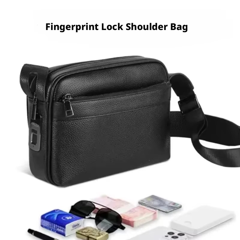 Anti-theft Fingerprint Lock Ba - đánh giá và giá Leather Wallet Men