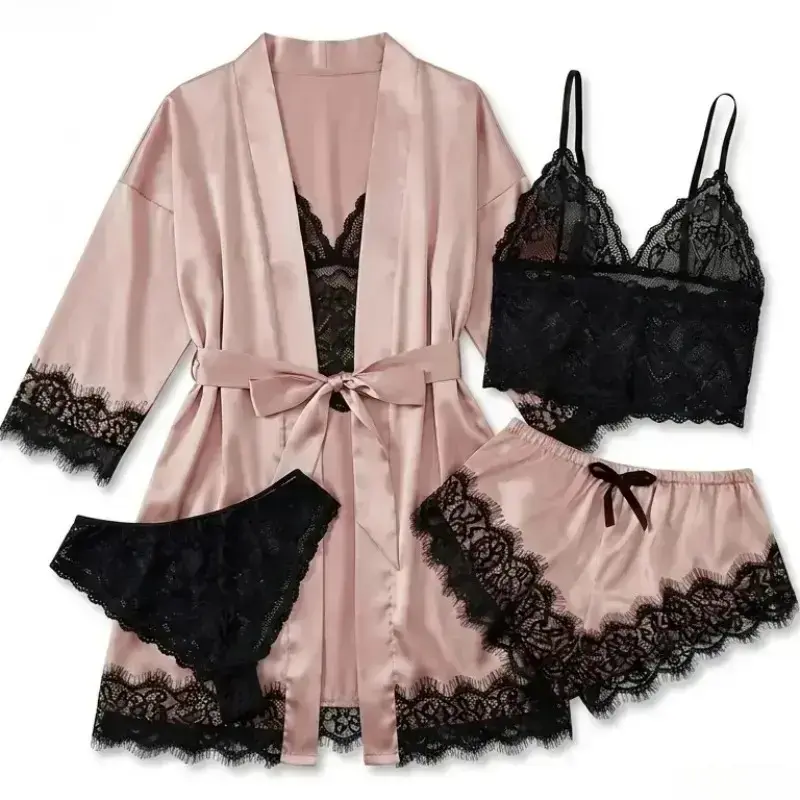 Women's 4-Piece Satin Pajama S - đánh giá và giá Luxury Gift Set