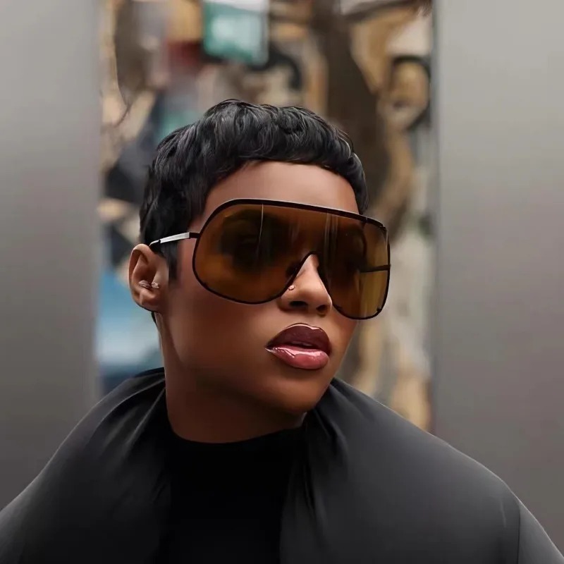 New Lntegrated Oversized Oval  - đánh giá và giá Sunglasses Uv400