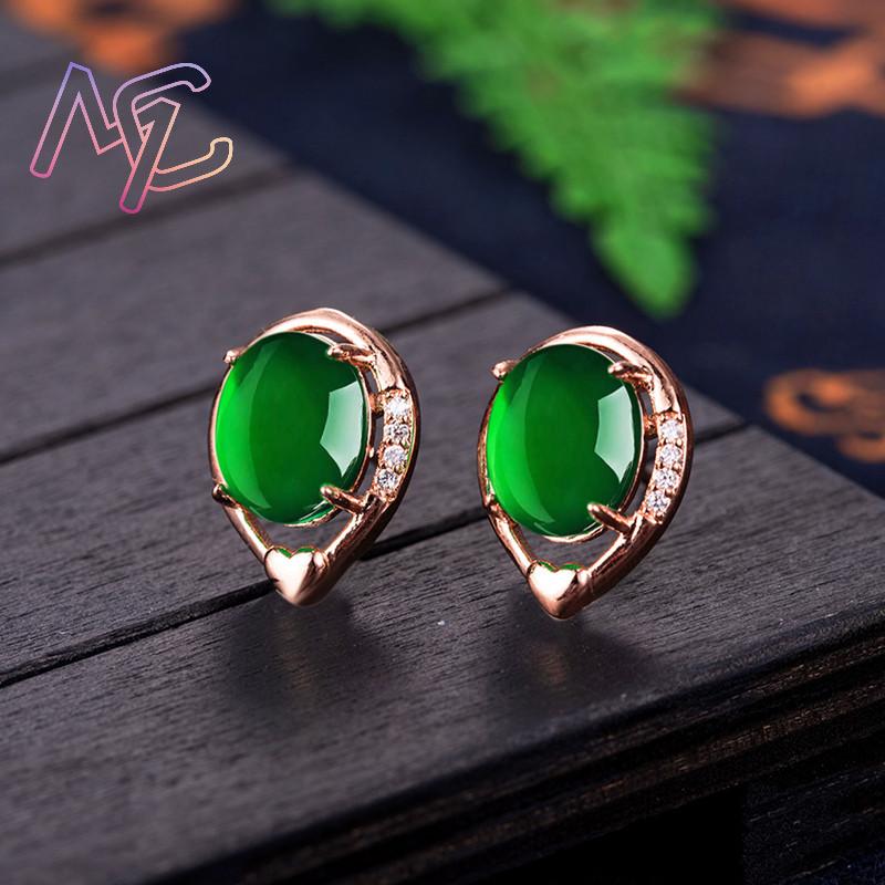 Natural Jade Flower Earrings S - đánh giá và giá Gold Plated Jewelry