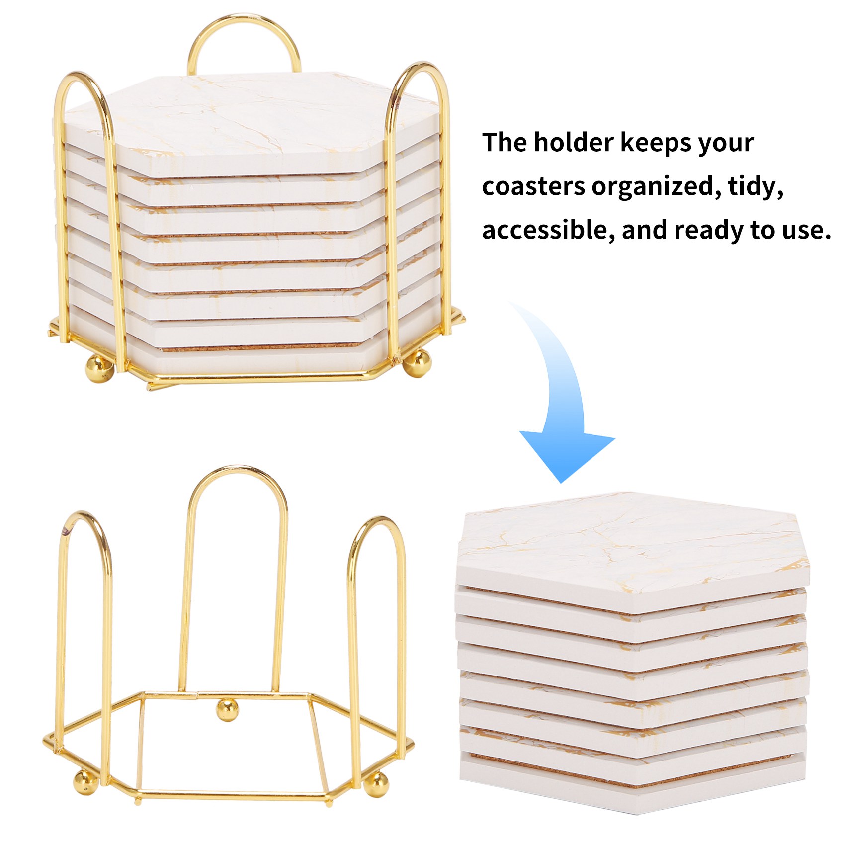 A69E8 PC Coasters For Drinks A - đánh giá và giá Marble Coaster Set