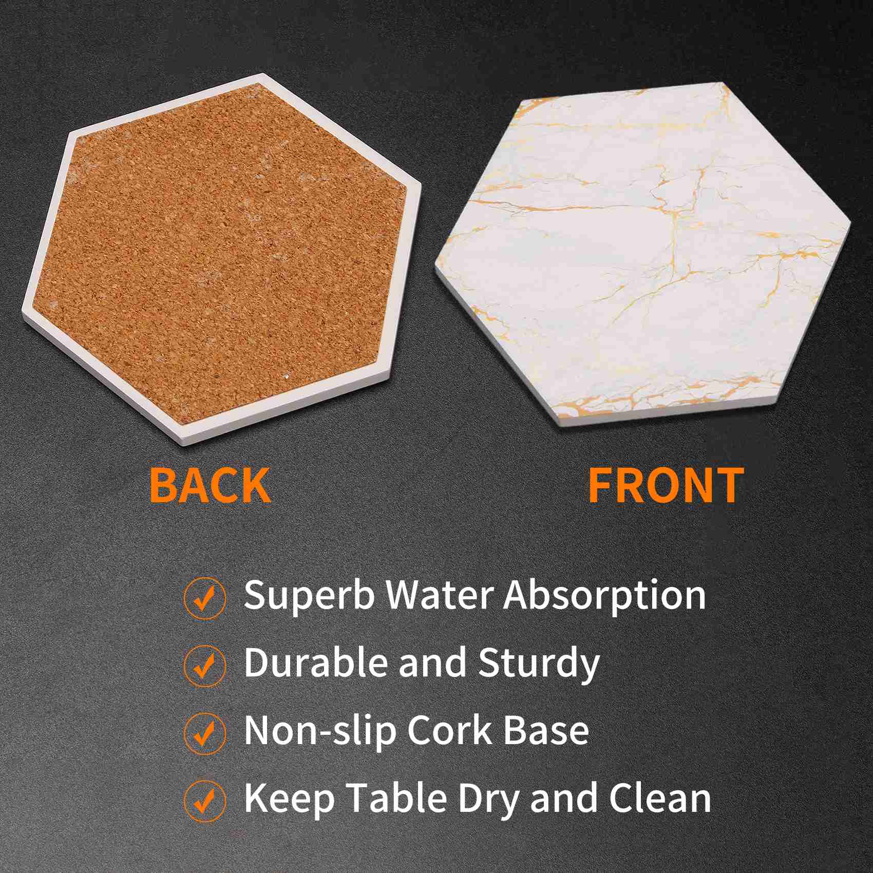 A69E8 PC Coasters For Drinks A - đánh giá và giá Marble Coaster Set