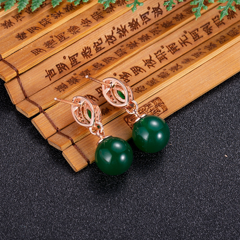 Natural Jade Bead Earrings Fas - đánh giá và giá Gold Plated Jewelry